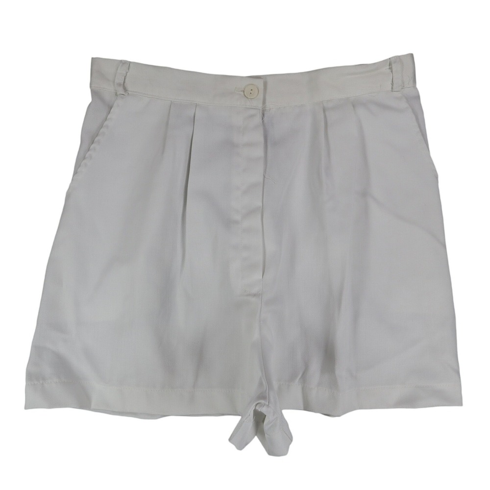 Gazelle Shorts Womens 13/14 Vintage 90s White High Waist Pleated USA Made